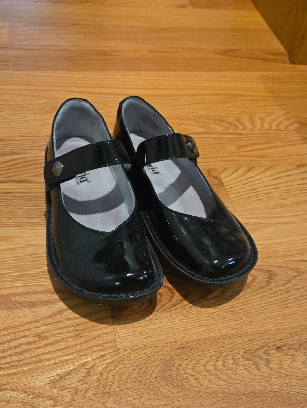 Alegria Y2K Marcy Mary Jane Shoes Women Size 7-7.5 Black Patent Leather Chunky